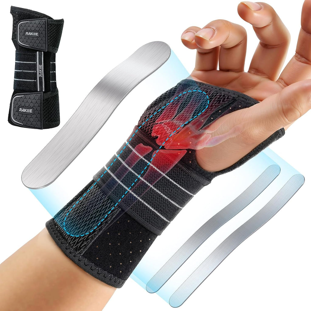 Carpal Tunnel Wrist Brace, Night Wrist Support No Pressure on Thumb, Lightweight Hand Brace for Sleeping Work, Splint Stabilizer Pain Relief for Sprain Arthritis