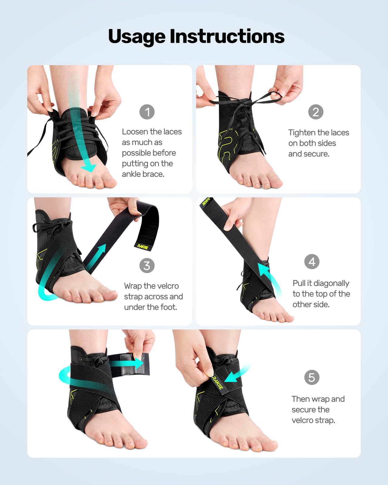 Ankle Brace for Women Men, Lace Up Ankle Brace with Reinforced Metal S ...