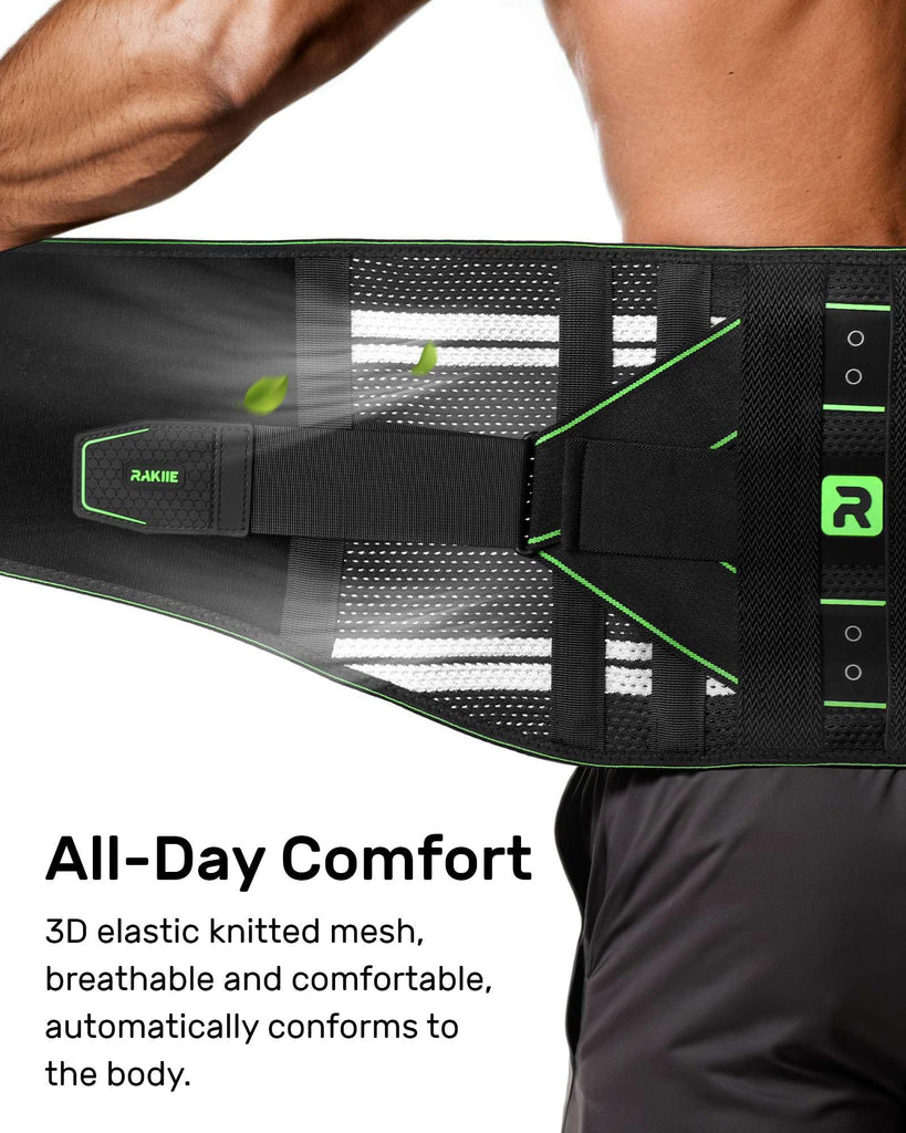 Ultra Thin Adjustable Back Brace For Men & Women - Flexible Supportive Lower Back Pain Relief With Breathable Dual-Tension Straps & Industrial Grip, L