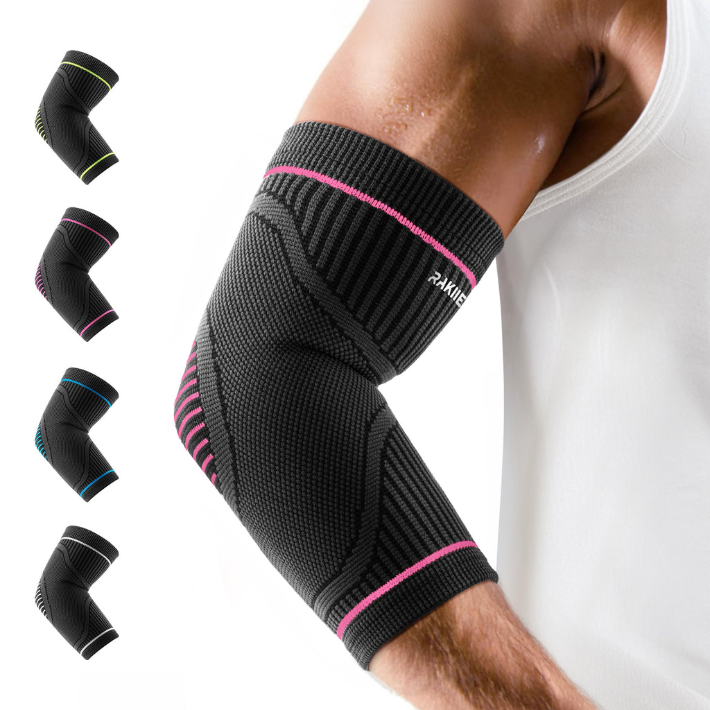 Elbow Compression Sleeve 2 Pack, High Elastic Elbow Brace for Tendonitis and Tennis Elbow for Women & Men, Elbow Sleeve for Tennis, Golfer, Badminton, Weightlifting