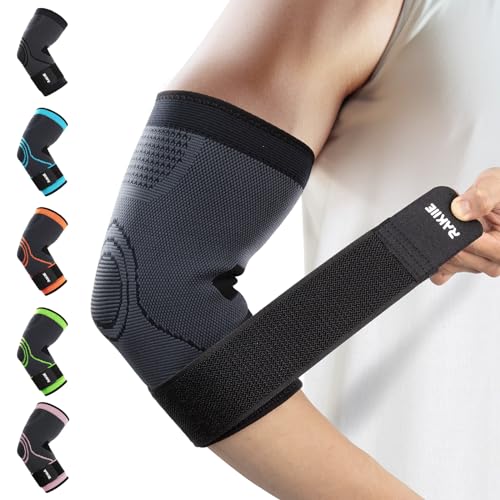 Elbow Support Brace for Men and Women, 2 Pack Elbow Compression Sleeve, Elbow Brace for Tendonitis and Tennis Elbow, Elbow Sleeve Reduce Joint Pain for Tennis, Golfer, Workouts